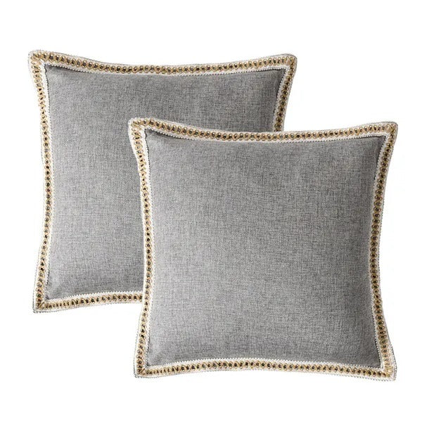 Textured Linen-Look Cushion Covers — Set of 2