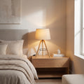 Birch Tripod Table Lamp styled in a home setting