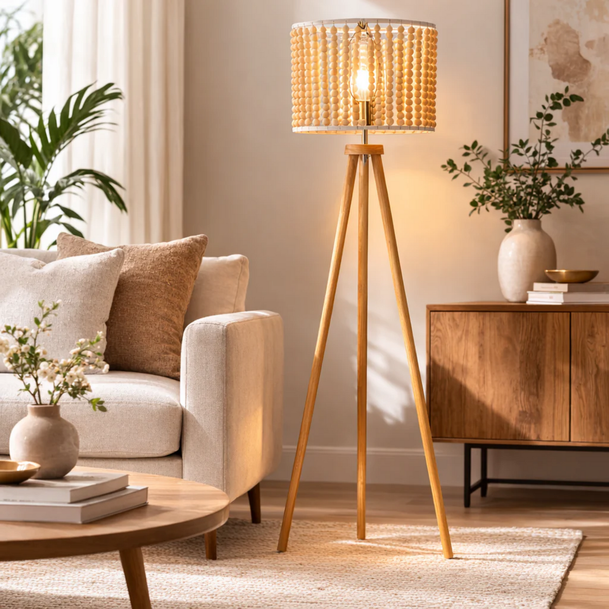 Brillo Natural Tripod Floor Lamp supplier product view