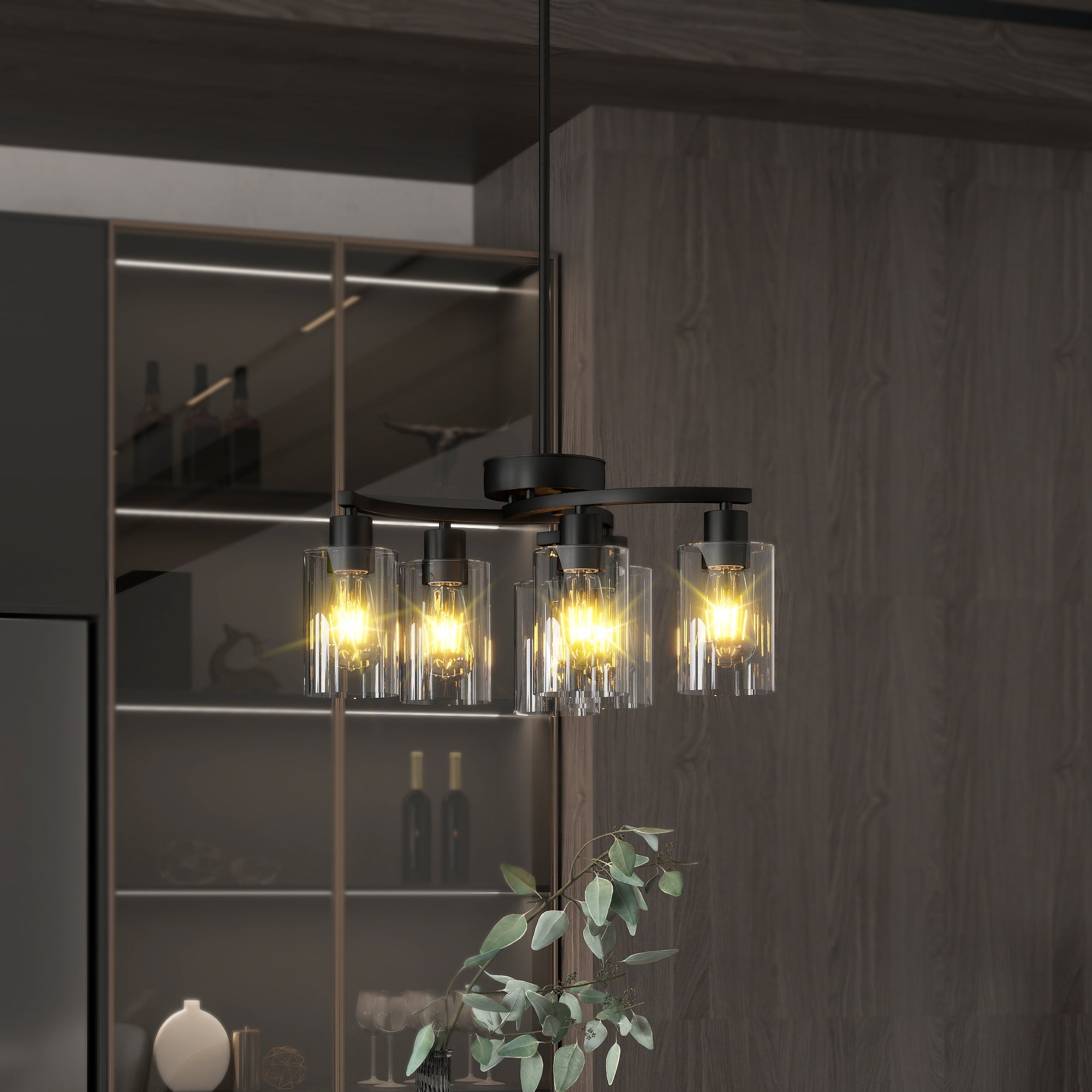 Clear Glass Six-Light Chandelier supplier product view