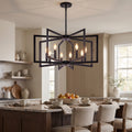 Geometry Eight-Light Chandelier styled in its intended setting
