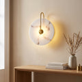 Halo Stone Wall Sconce styled in its intended setting