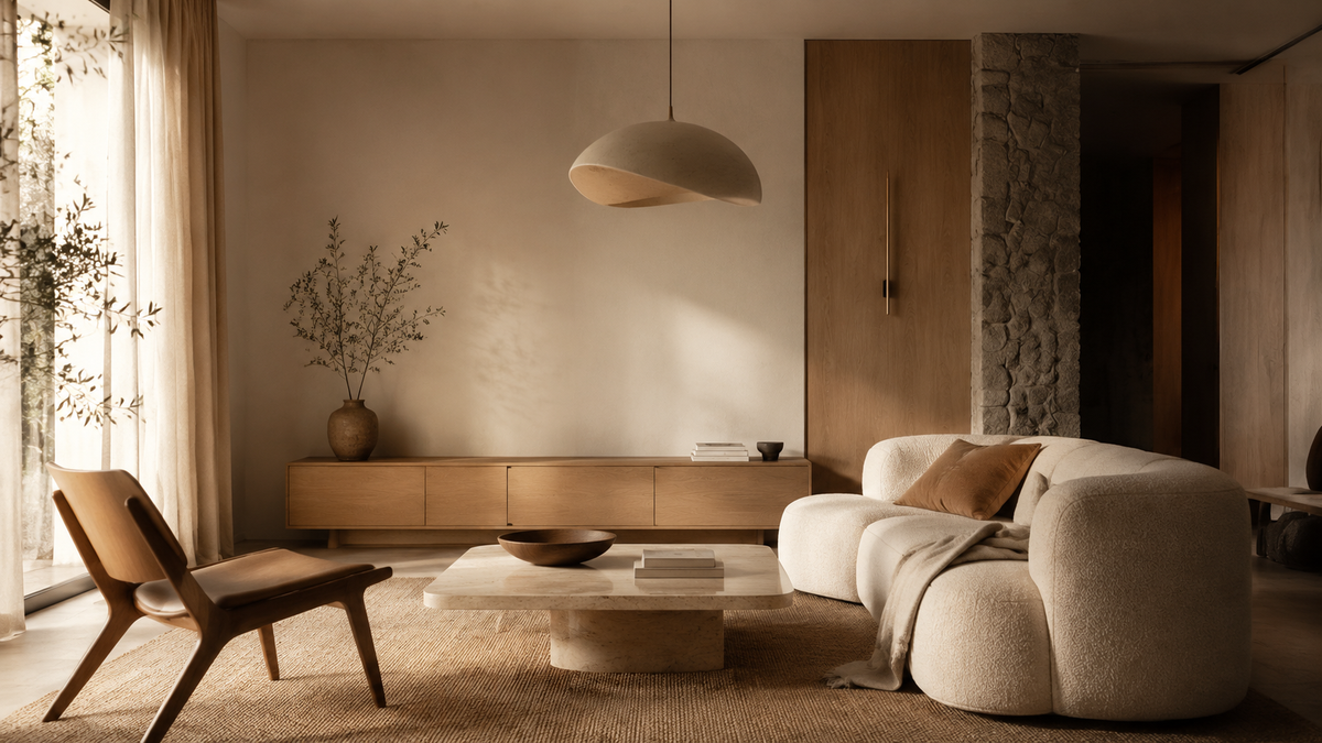 Warm modern living room