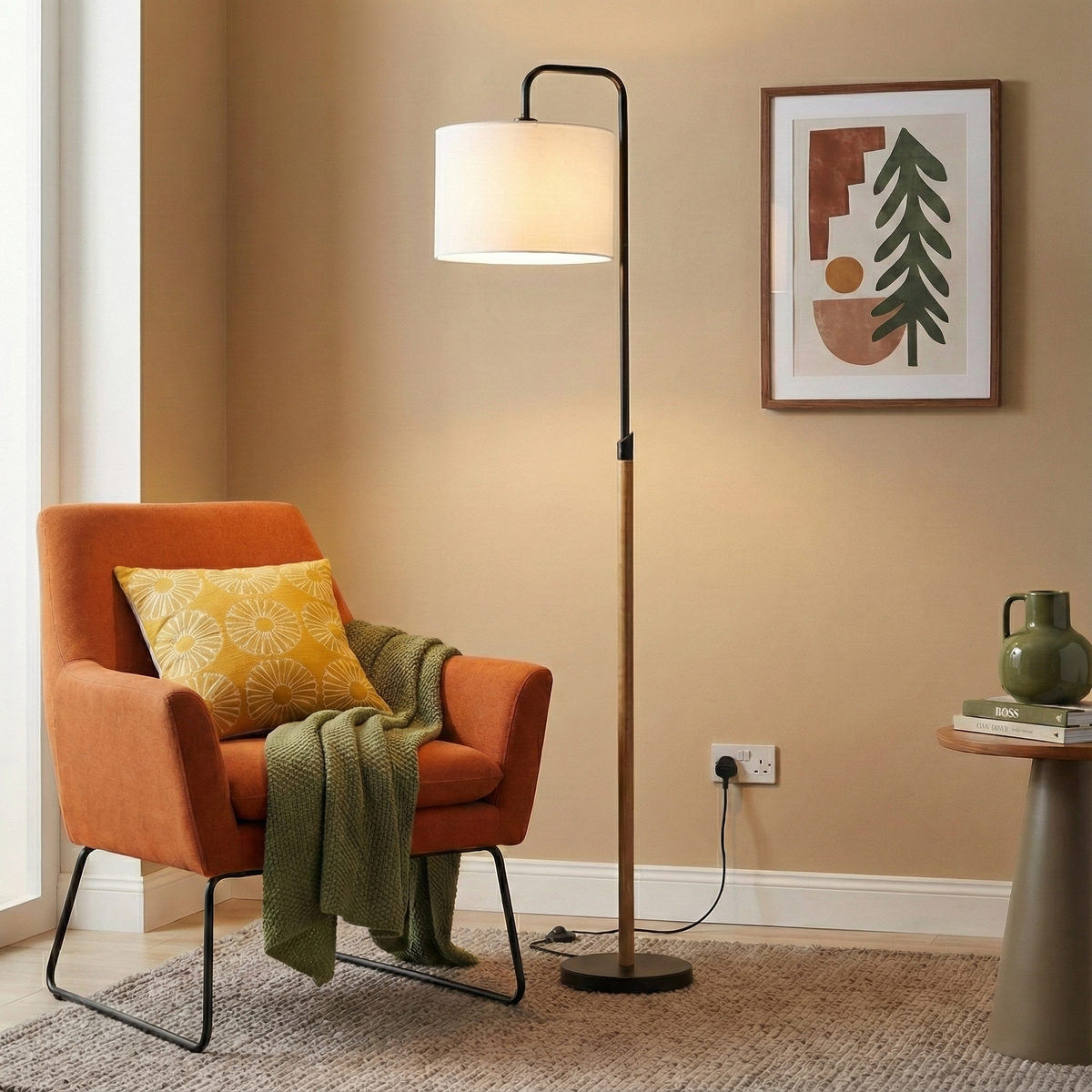 Lior Wood-Accent Floor Lamp supplier product view