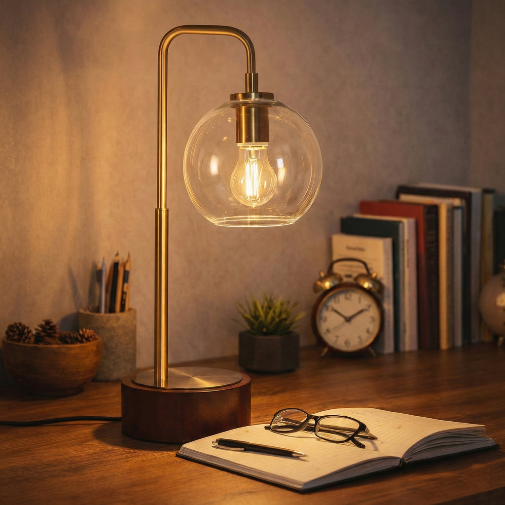 LuxeRay Arched Glass Table Lamp supplier product view