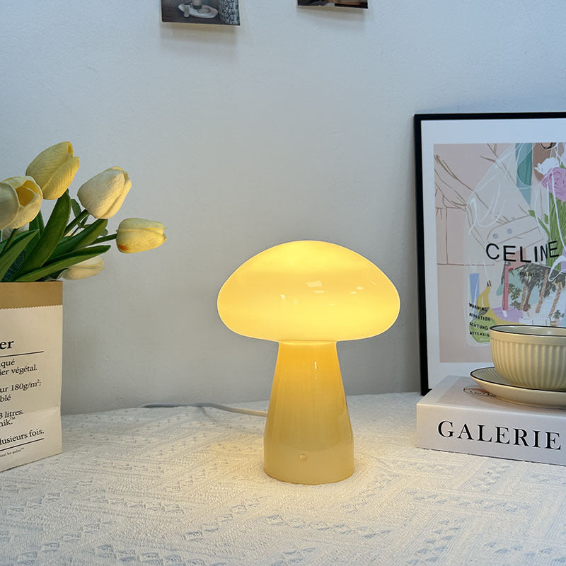 Mushroom Glass Table Lamp — Beige supplier product view