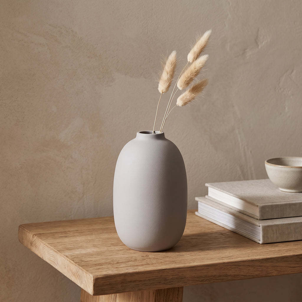 Pebble Matte Bud Vase styled in a home setting