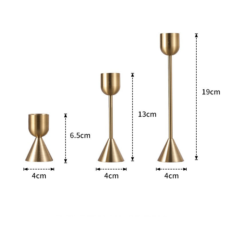 Sculpted Metal Candle Holders — Set of 3 supplier product view