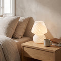Spiral Glass Bedside Lamp styled in a home setting
