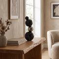 Stacked Crystal Sphere Sculpture styled in a home setting