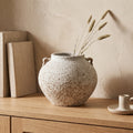 Terra Textured Pottery Vase styled in a home setting