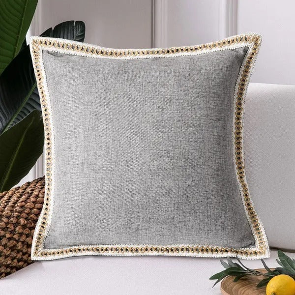 Textured Linen-Look Cushion Covers — Set of 2