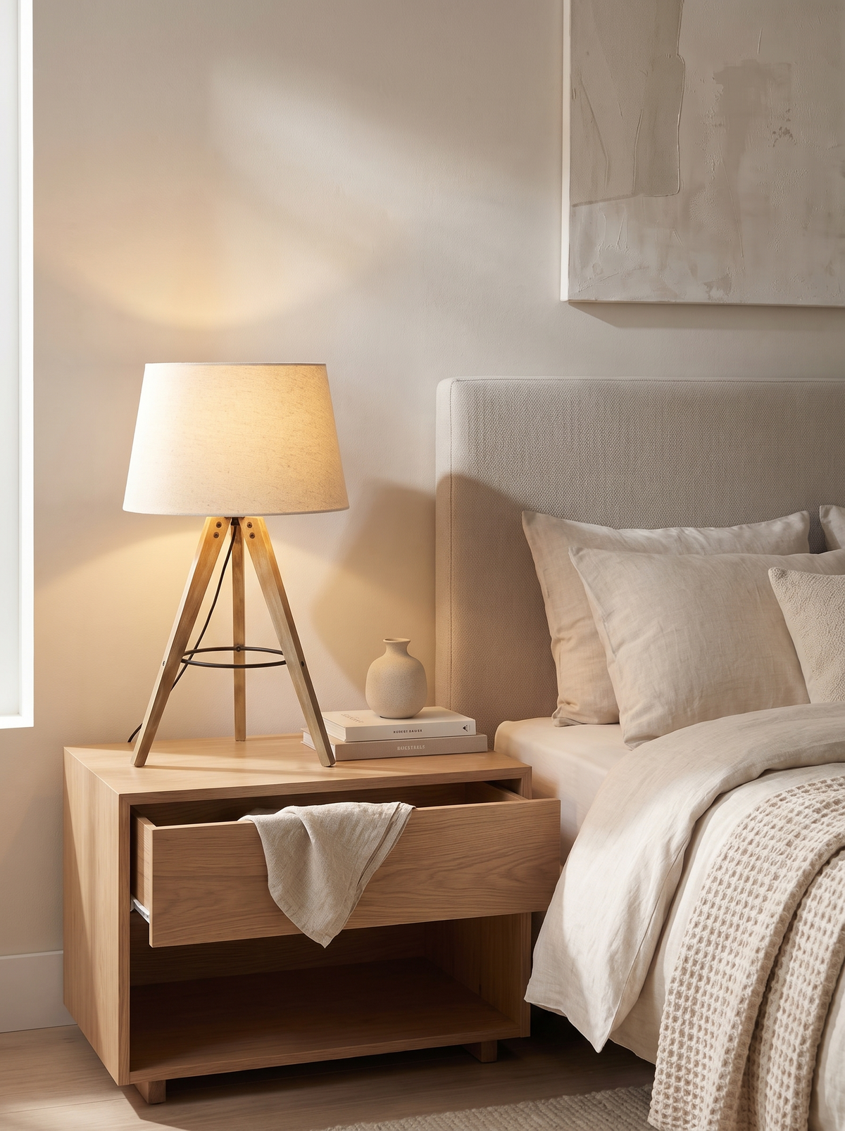 Birch Tripod Table Lamp in a home setting — a warm bedside anchor