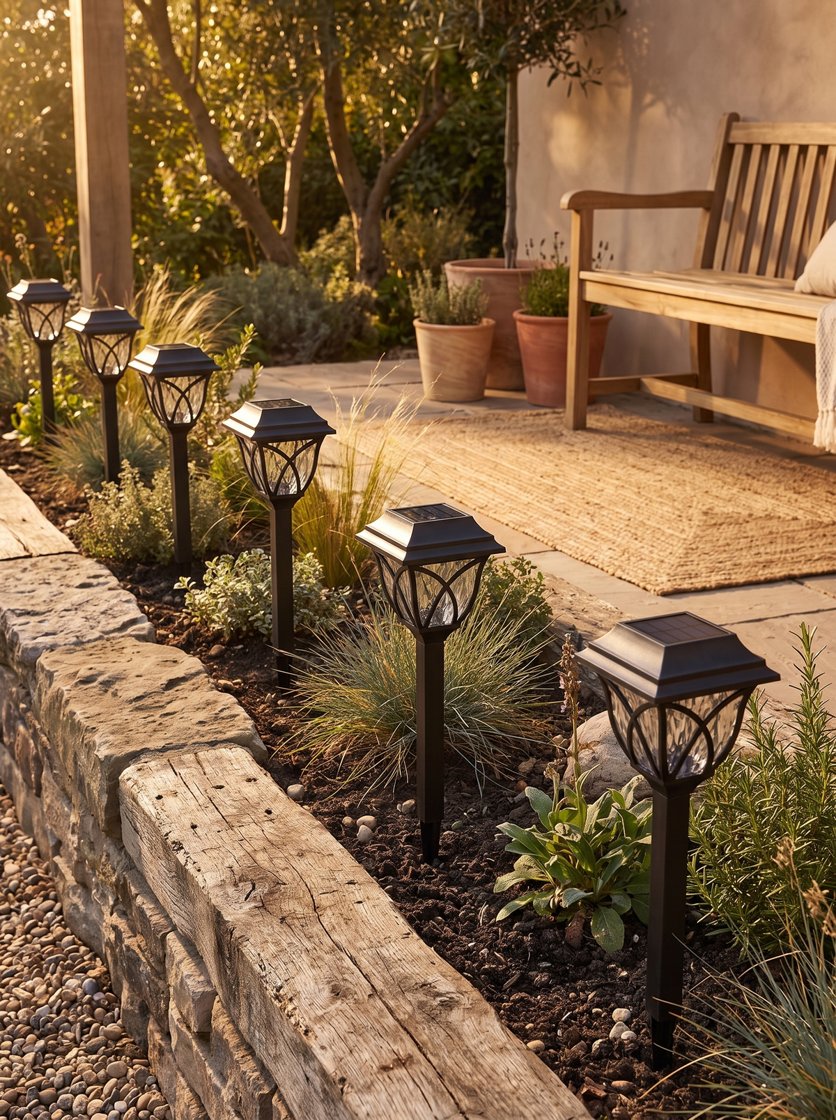 Branch Solar Path Lanterns — Set of 6 in a home setting — give the sun a clear path