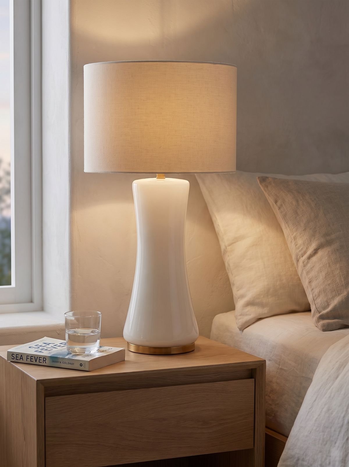 Cascade Glass Table Lamp styled for a softer end to the day