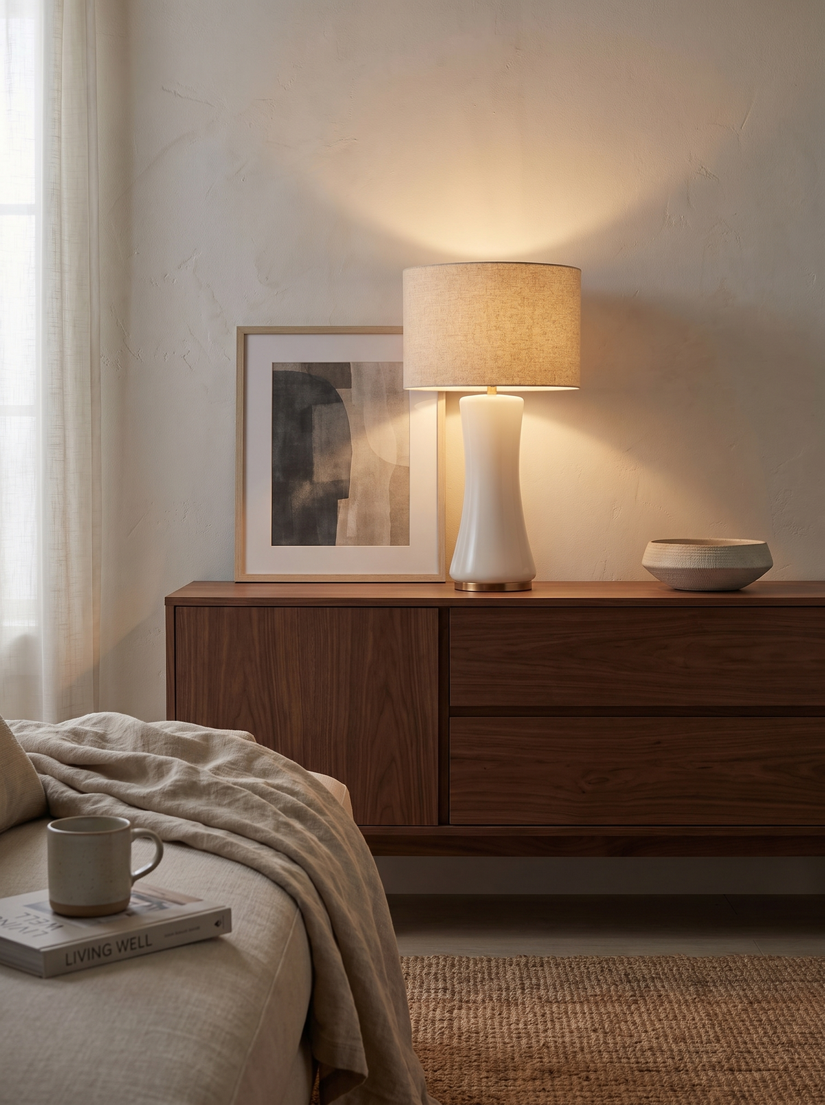 Cascade Glass Table Lamp styled for a glow that fits your routine