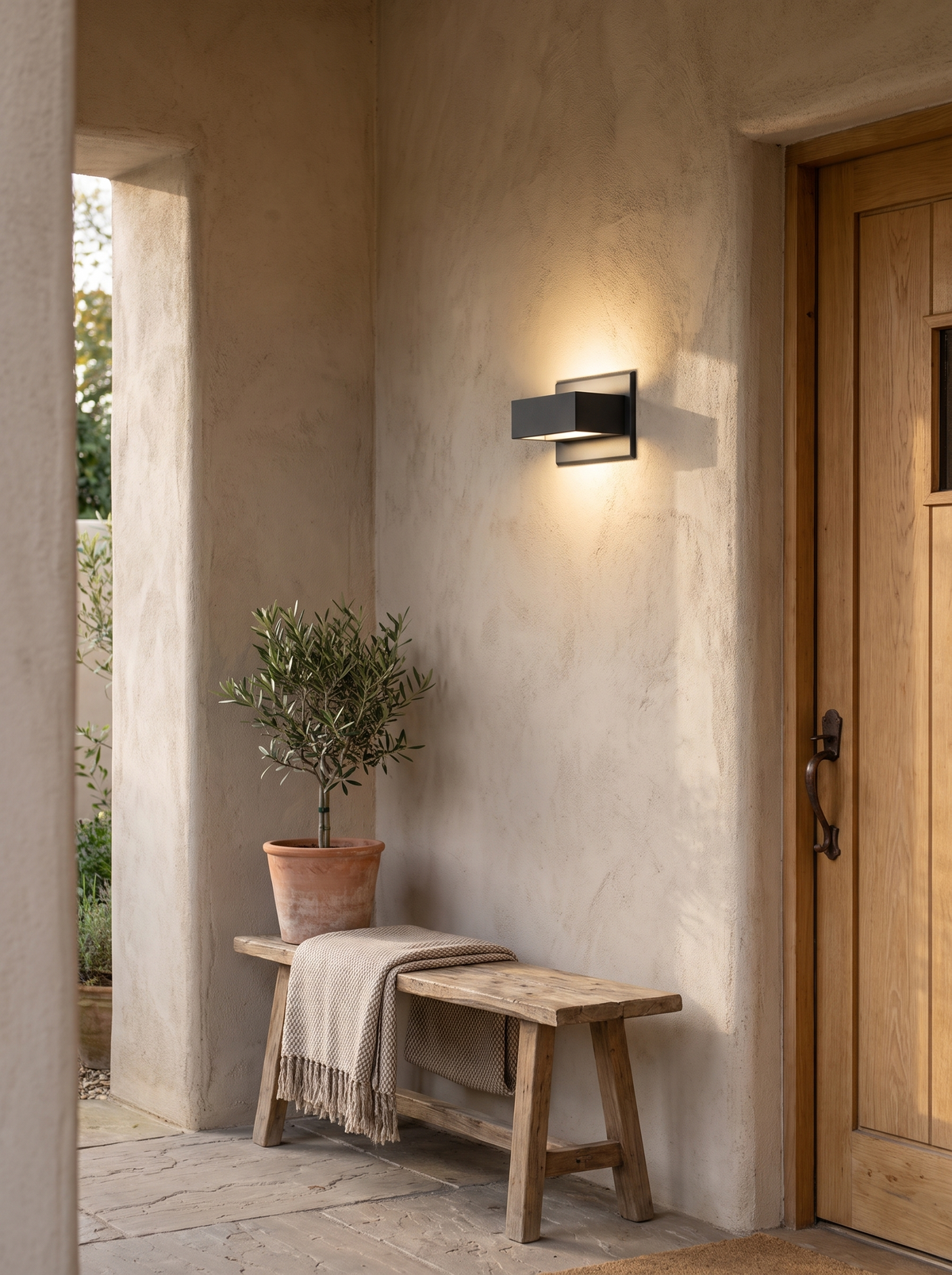 Frame Up & Down Outdoor Wall Light in a home setting — a quiet wash of light