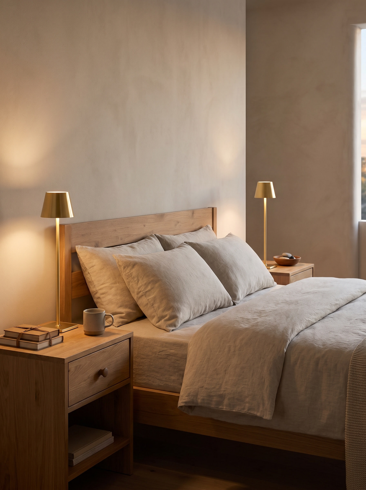 Linea Cordless Table Lamps — Set of 2 styled in a home setting — make the mood your own