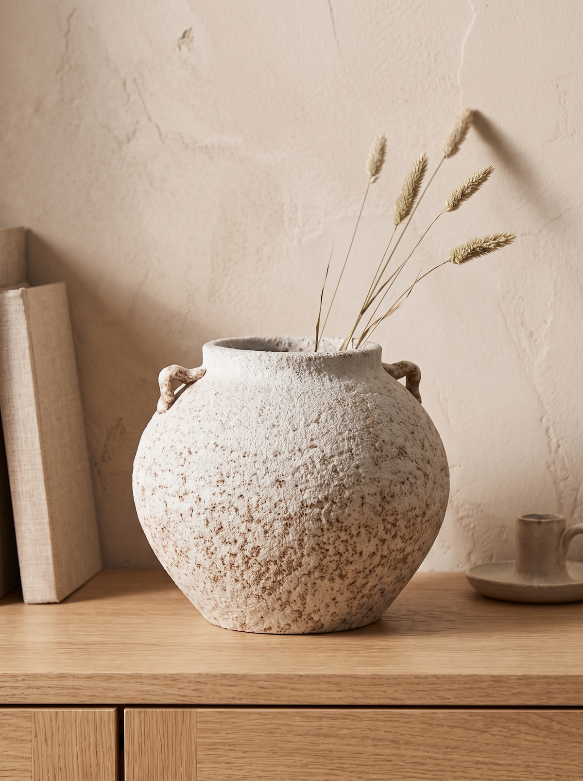 Terra Textured Pottery Vase in a home setting — texture up close