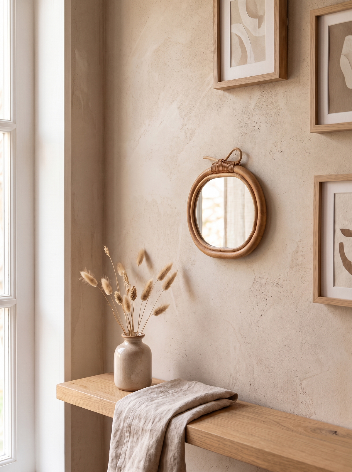 Woven Apple Wall Mirror in a home setting — a little reflection, a little texture