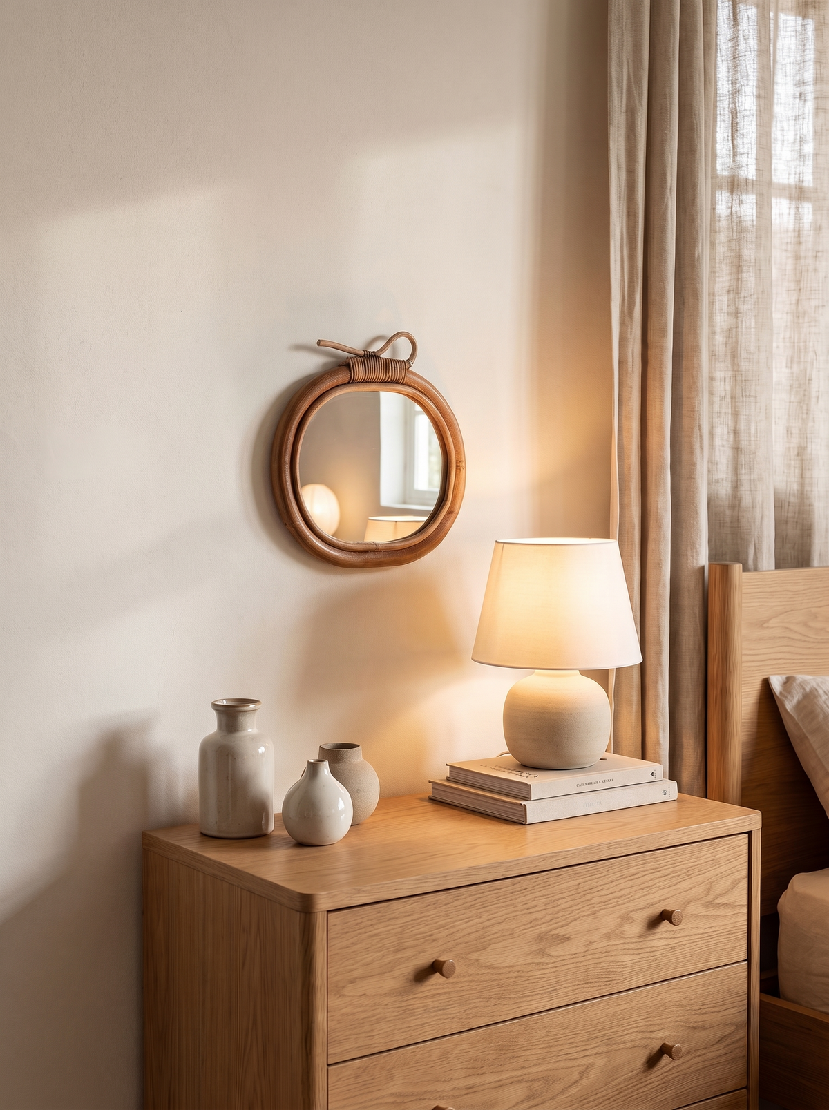 Woven Apple Wall Mirror in a home setting — find a small corner